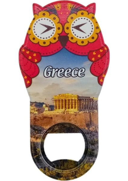 Yunanistan Temalı Baykuş Magnet Kapak Açacak