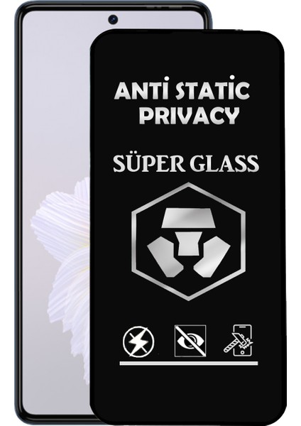 Caseworld Tecno Camon 20 Tam Kaplayan Anti Statik Hayalet Süper Cam Ekran Koruyucu