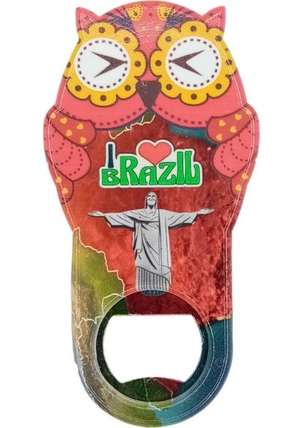 Brezilya Temalı Baykuş Magnet Kapak Açacak