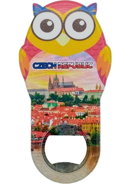 Çek Cumhuriyeti Temalı Baykuş Magnet Kapak Açacak