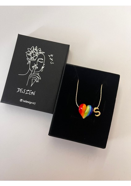 Gökkuşağı Kalp Kolye