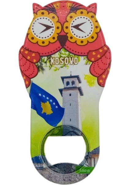 Kosova Temalı Baykuş Magnet Kapak Açacak
