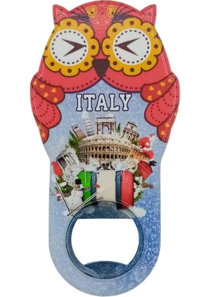 Italya Temalı Baykuş Magnet Kapak Açacak