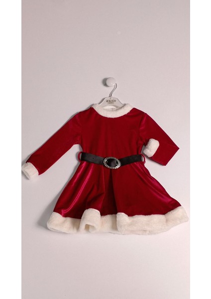 2-5 Yaş Kız Çocuk Bereli Kemerli Noel Elbise fırsatları