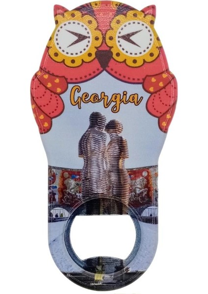 Gürcistan Temalı Baykuş Magnet Kapak Açacak