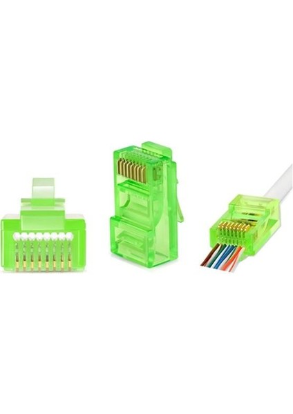 Trklink Ez RJ45 Cat6 Konnektör Yeşil 100ADET