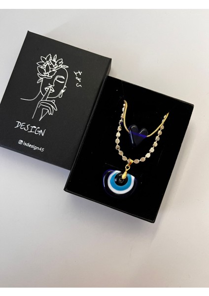 Murano Kalp-Nazar(Harfli) Kolye