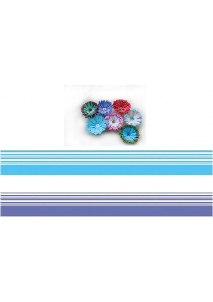 Mavi - Beyaz Lacivert - Beyaz Renk Geçişli Çizgili Quilling Kağıdı
