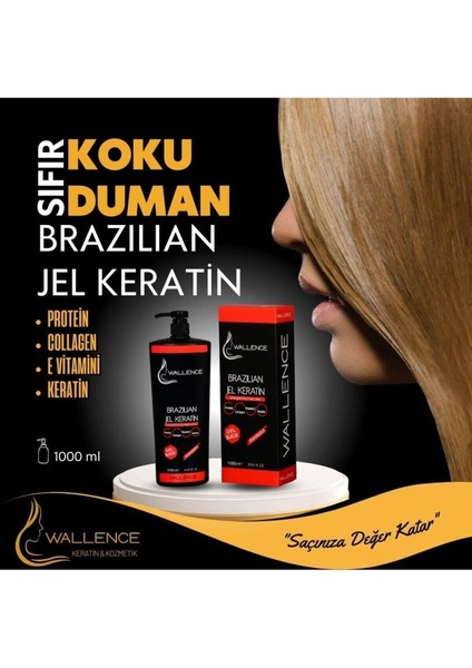 Dalgalı ve Kıvırcık Saçlarda 6 Ay Kalıcı Düzleştirici İçin Keratin Bakım Jel 1000 ml