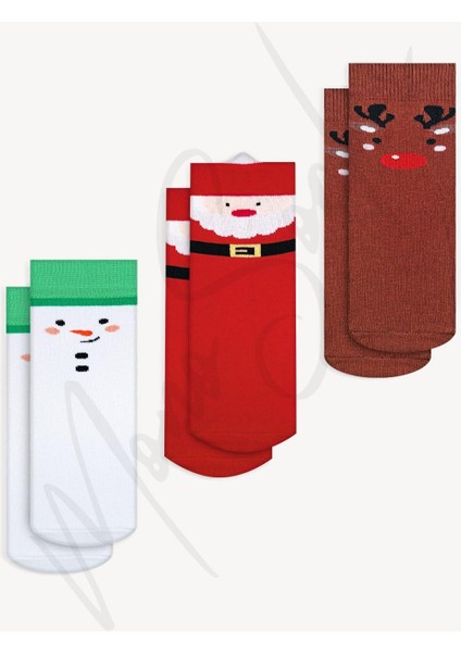 Mono Socks - Çocuk 3'lü Noel Faces Christmas Çorap