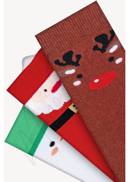 Mono Socks - Çocuk 3'lü Noel Faces Christmas Çorap