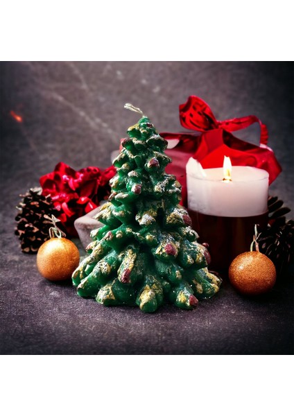Pıne Tree Candle Vıp Kalite Yılbaşı Mumu Çam Ağaçlı Mum Gerçek Mum Çam Ağacı Mum Yılbaşı Süsleri