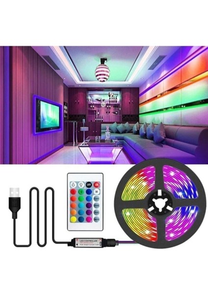 Tv Arkası USB Rgb Şerit LED CT-4566 Kumanda ile Kontrol CT-4566