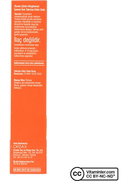 Ocean Çinko Bisglisinat 150 Ml fırsatları