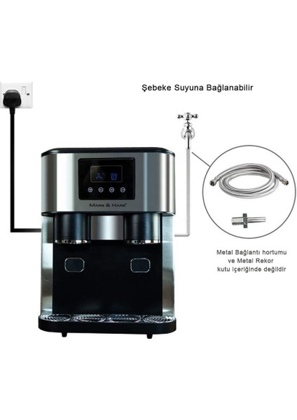 Buz Yapma Makinesi ve Soğuk Su Sebili - LCD Dokunmatik Ekran (18KG Kapasiteli)