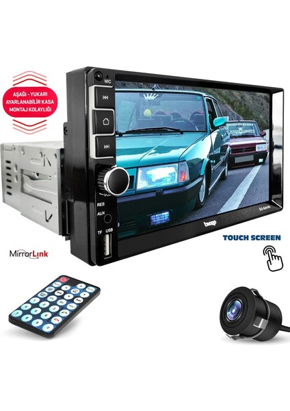 Go-Şahin Tofaş Double Teyp 7 Inç 4X50 Watt Mirrorlink Ayarlanabilir