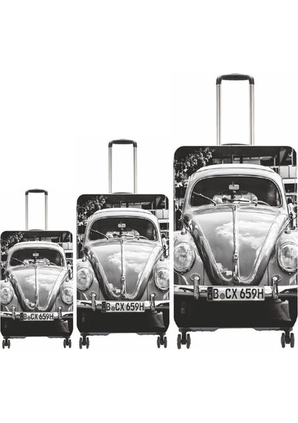 Valiz Kılıfı, Bavul Kılıfı Büyük, Orta, Kabin Boy Kılıf Seti, My 69 Gri Vosvos