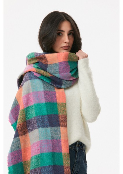 Ekose Desenli Yumuşak Dokulu Şal