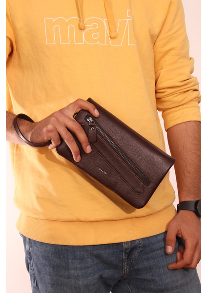 4272 Hakiki Yüzde Yüz Deri El Çantası El Pörtföyü Clutch Çanta