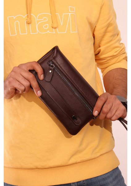 4272 Hakiki Yüzde Yüz Deri El Çantası El Pörtföyü Clutch Çanta