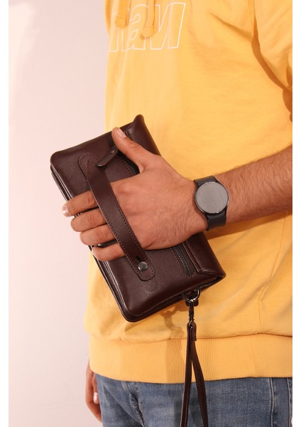 4272 Hakiki Yüzde Yüz Deri El Çantası El Pörtföyü Clutch Çanta