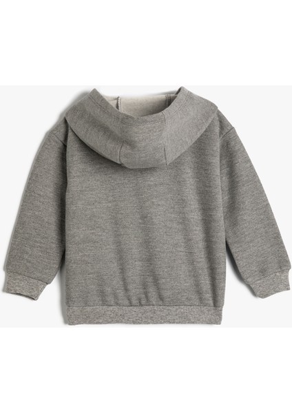 Kapşonlu Sweatshirt Uzun Kollu Hayalet Baskı Detaylı Şardonlu fiyatları