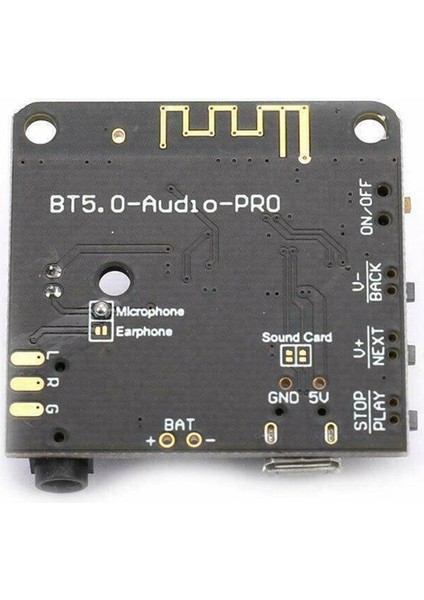 BT5.0 PRO Bluetooth Ses Alıcı Kartı Bluetooth 5.0 MP3 Modülü PRO (Mikrofonlu)