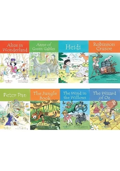 İş Bankası Kültür Yayınları Heidi - Peter Pan - Robinson Crusoe - Alice In Wonderland - The Jungle Book / 8 Kitap Set - Ingilizce