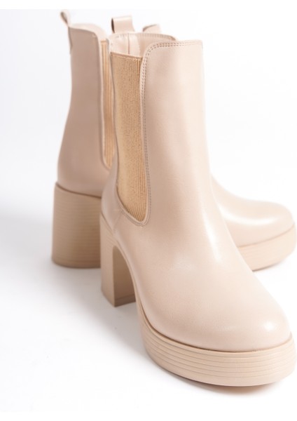MBIBR203-N Kadın Nude Kalın Kısa Platform Topuklu Kısa Bot & Bootie fırsatları