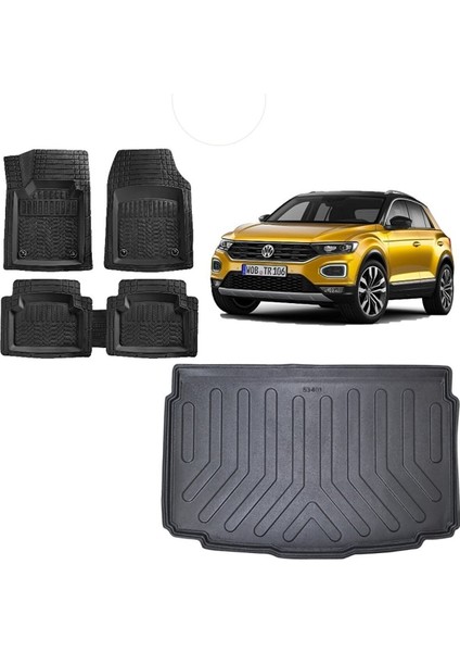 Volkswagen T-Roc Alt Kademe 2020 Model 3D Bagaj Havuzu ve 4d Luxury Havuzlu Paspas