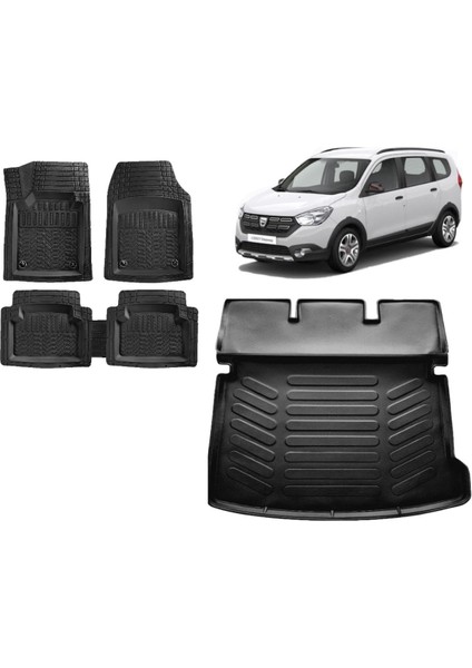 Dacia Lodgy 2020 Model 3D Bagaj Havuzu ve 4d Luxury Havuzlu Paspas