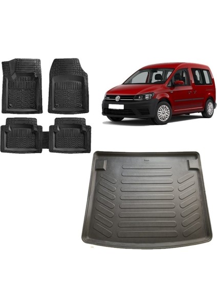 Sare Tuning Volkswagen Caddy 2003 Sonrası 3D Bagaj Havuzu ve 4d Luxury Havuzlu Paspas