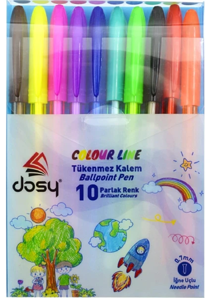 Colorline Tükenmez Kalem 0 7 mm 10 Lu Set Blisterli