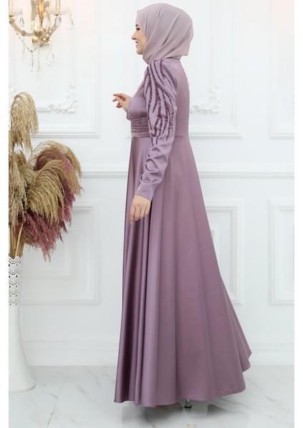 Zeren Saten Abiye Lavanta modelleri