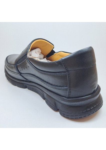Erkek Hakki Deri Siyah Ortopedik Extra Hafif Extra Comfort Casual Ayakkabı modelleri