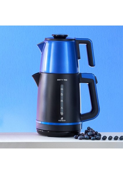 Berry Tea XL 2in1 Çelik Demlikli Çay Makinesi ve Kettle Blueberry