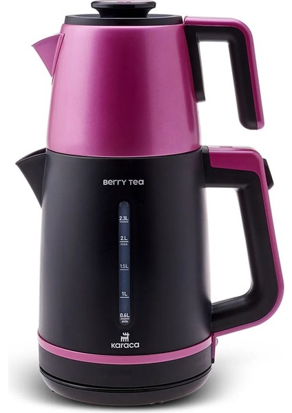 Berry Tea XL 2in1 Çelik Demlikli Çay Makinesi ve Kettle Pinkberry