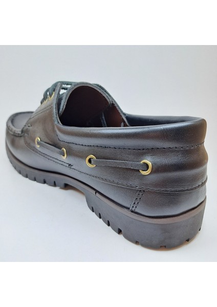 Tımbırlent Model Erkek 40-45 Hakiki Deri Kalın Kauçuk Taban Siyah Casual Comfort Ayakkabı