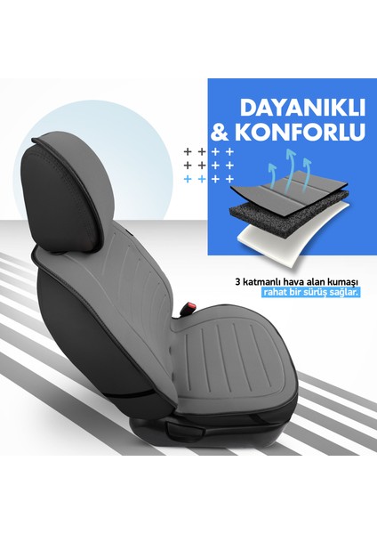Active Line Series Koruyucu Oto Koltuk Minderi Füme