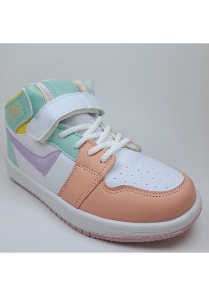 Unisex Çocuk Beyaz Pudra Lila Air Jordan Model Comfort Sneaker