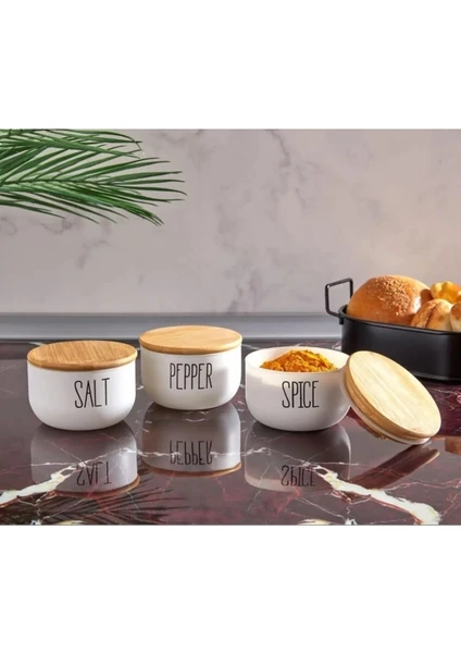 Senin Dükkanın 3'lü Yaldızlı Baharat Seti Salt-Pepper-Spice