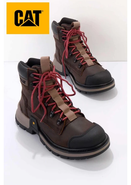 Dark Brown Leather Erkek Outdoor Bot CAT1111111303