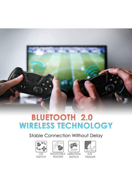 Nintendo Switch Için Kumanda, Dual Shock Titreşimli ve Turbo Fonksiyonlu Switch Için Kablosuz Gamepad Joystick Jiroskop Oyun Denetleyicisi,beyaz ve Siyah (Yurt Dışından)