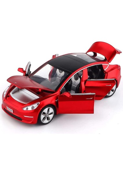 Tesla Model 3 Replika ile Uyumlu Pres Döküm Araba Oyuncakları, 1:32 Ölçekli Alaşım Model 3 Oyuncak Araba Ses ve Işık Oyuncak Araçlar ile Geri Çekin Araba Modeli, Mini Model 3 Çocuk (Yurt Dışından)