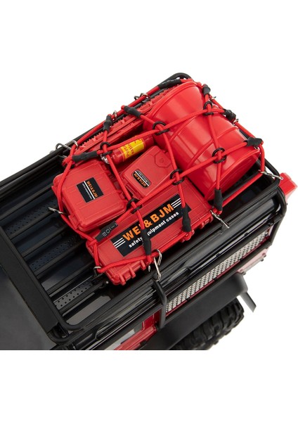 Dekorasyon Parçaları Plastik Yağ Bidonu Bagaj Çekiş Kurulu Rampaları Geri Yükleme Kum Merdiveni Bagaj Ağı 1/18 1/24 Rc Model Araba TRX4M Trx-4m SCX24 (Kırmızı) (Yurt Dışından) fiyatları