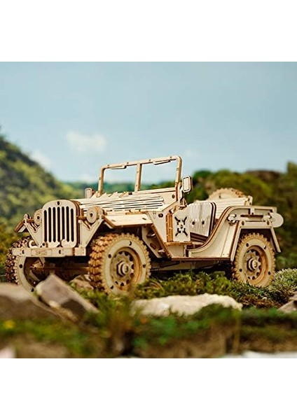 Dıy 3D Ahşap Yapboz -U2013 Ordu Kamyon Aracı Lazer Kesim Montajı 1:18 Ölçekli Model Oluşturma Seti Zeka Oyunları Eğitici Stem Oyuncak Yetişkinler ve Gençler Için Güvenli ve Toksik (Yurt Dışından) fırsatları