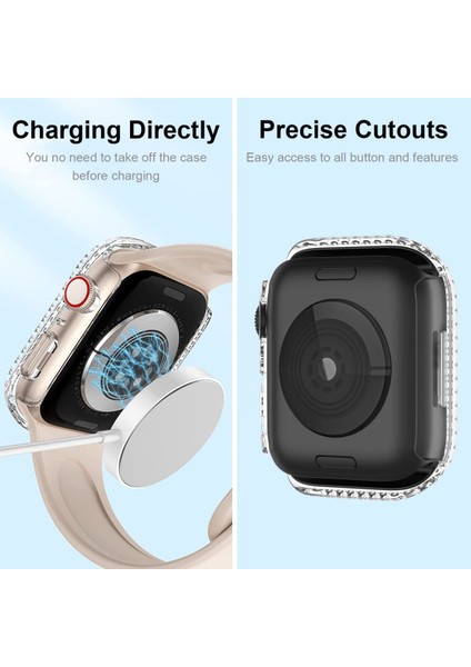 Apple Watch Series 7 Için 45 Mm, Lüks Kristal Taşlı Sert Pc Çerçeve Kılıfı Apple Watch Series 7 - Her Yönüyle Tampon Kılıfı (Şeffaf) (Yurt Dışından) fırsatları