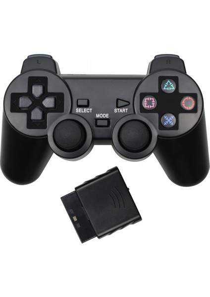 Kablosuz Denetleyici Çift Şok Titreşim Doğru Kontrol Kablosuz Sony Ps2 Playstation 2.4g Gamepad Joystick Uzaktan Kumanda Siyah (Yurt Dışından)