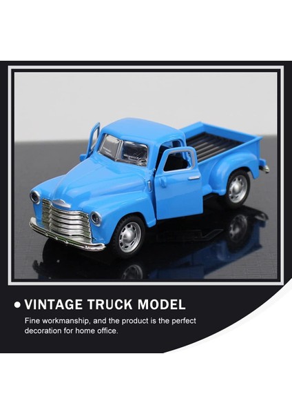 Metal Klasik Otomobil Modeli Döküm Eski Kamyonet Heykelcik Alaşım Vintage Koleksiyonluk Oyuncak Araba Mini Araba Fotoğraf Prop Ev Masa Dolabı Kitaplık Mavi (Yurt Dışından) fiyatları