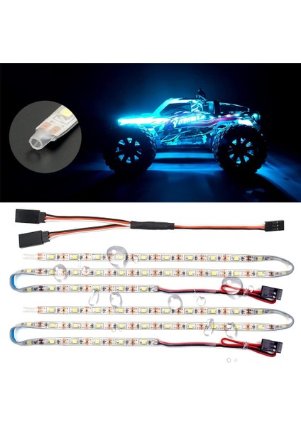 Su Geçirmez LED Işık Şeritleri Rc Arabalar Kamyonlar Uçaklar Tekneler Drone'lar Sabit Kanat Ar Kanat Modeli Underglow Light (Buz Mavisi) (Yurt Dışından)